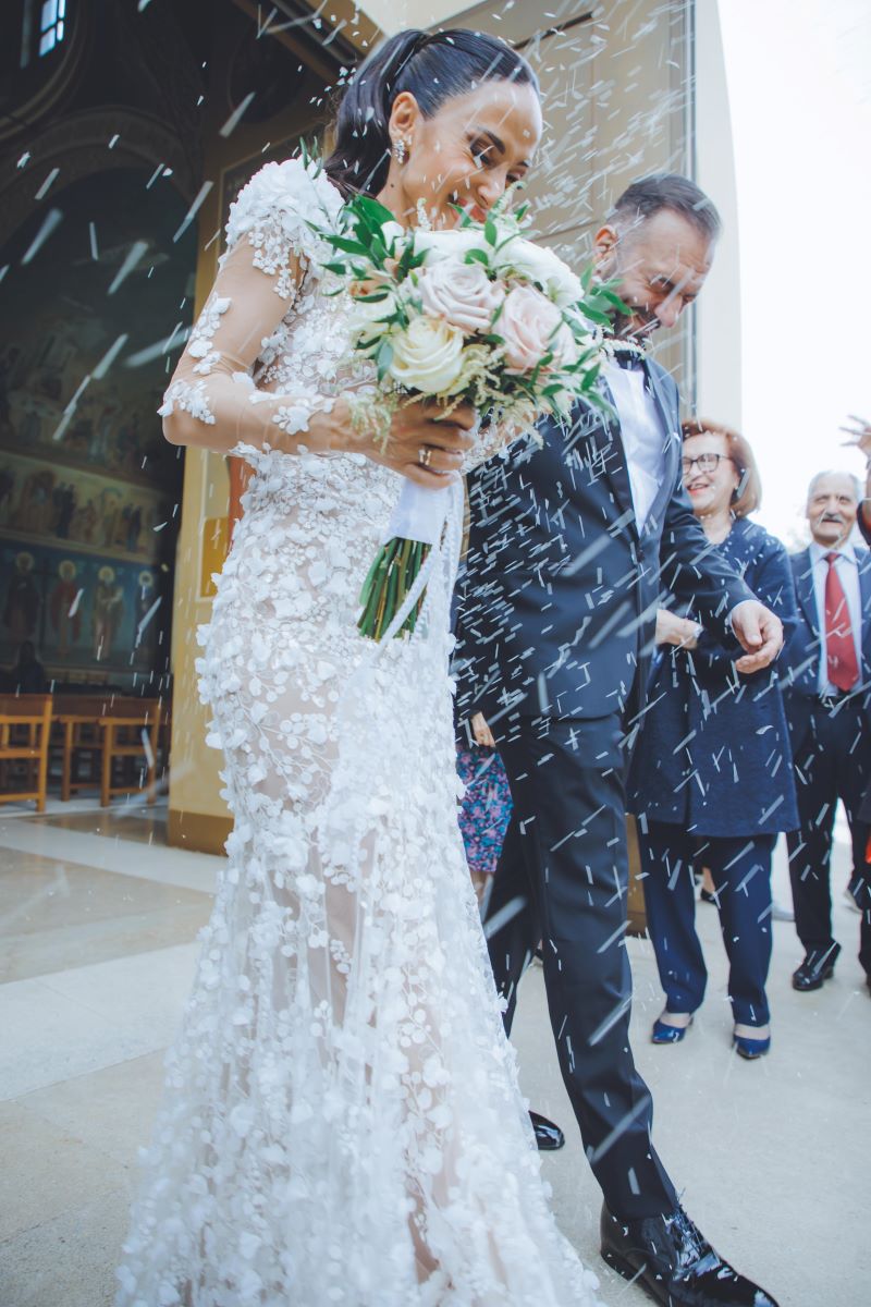 couple exiting church